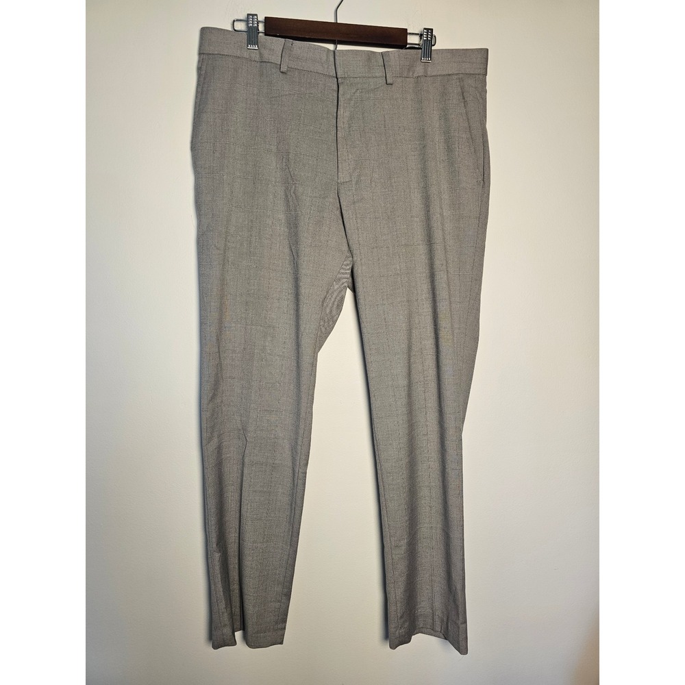 [Business‎ Casual] Calvin Klein Dress Pants Mens 36x30 Grey Windowpane Trousers